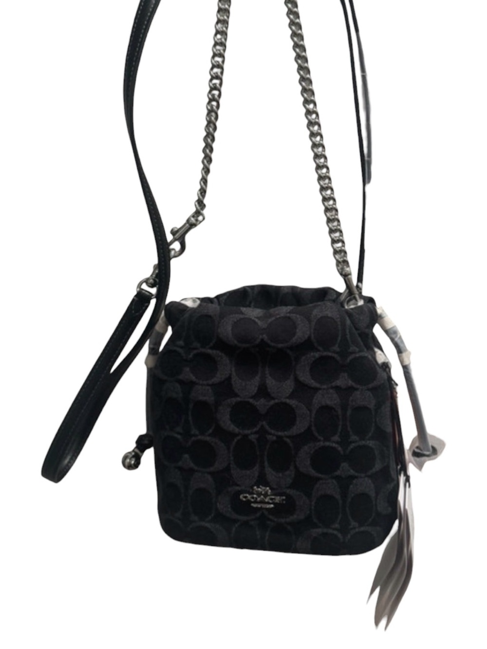 Coach Faye Mini Drawstring Bag, CCZ45, Black Denim, NWT - Picture 8 of 10